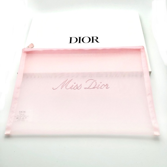 DIOR Bag Pink Miss Dior Large Mesh Pouch NEW with BOX - Picture 2 of 5
